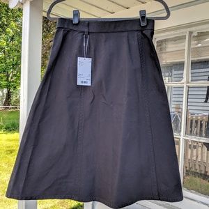 Uniqlo U Black Canvas Belted Wrap Skirt